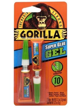 Gorilla Super Glue Gel 2 Pack No Run Control Gel Heavy Duty Fast Bond New Sealed
